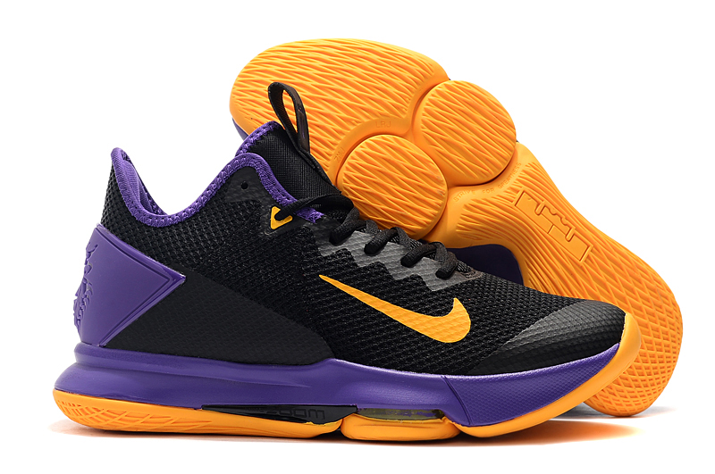 Nike LeBron Witness 4 Lakers Black Purple Yellow Shoes
